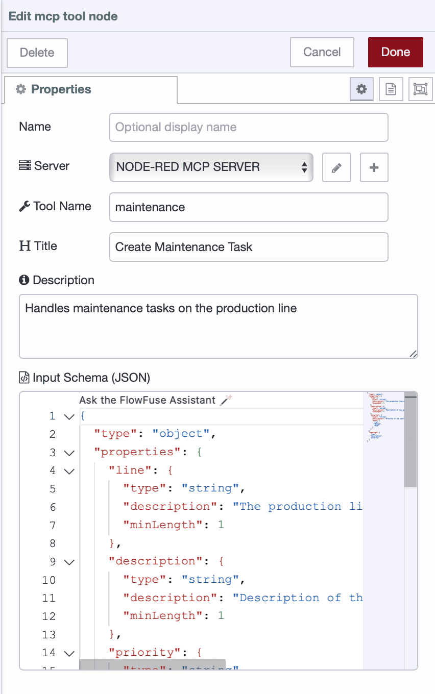 MCP Tool Node Configuration